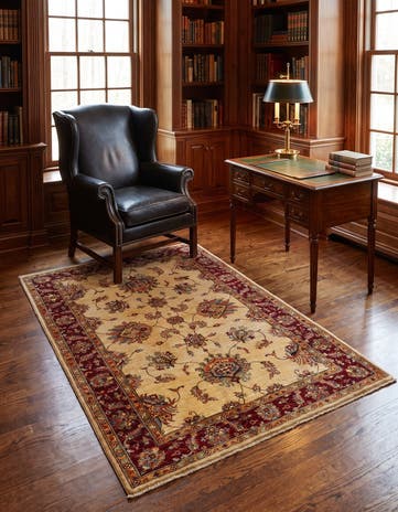 4' x 5' 9 Hand Knotted Pershawar Ziegler Rug