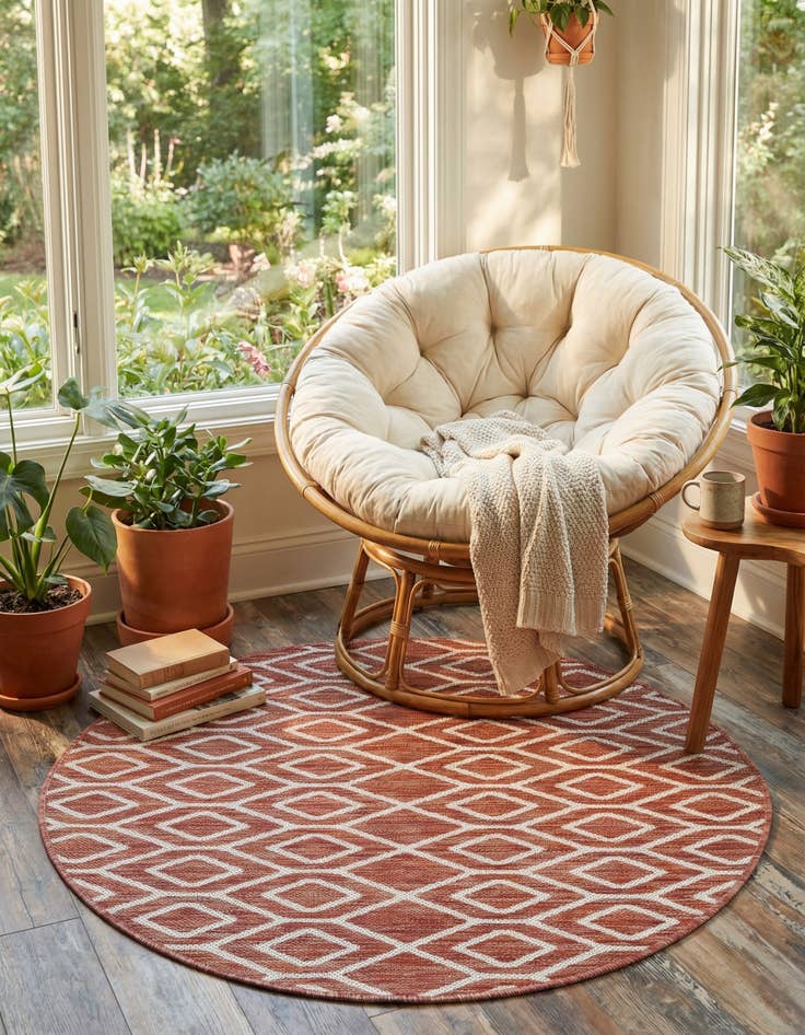 Detail image of  4' x 4'  Washable Jill Zarin Turks and Caicos Indoor / Outdoor Round Rug