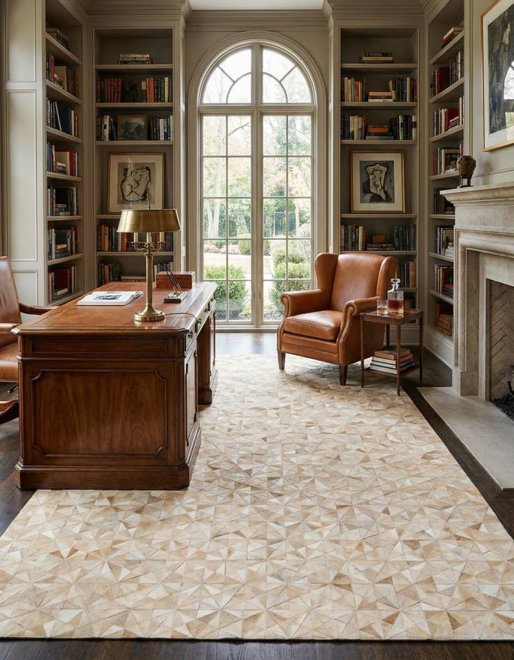 Detail image of 6' 8 x 9' 8 Cowhide Stocks Rug