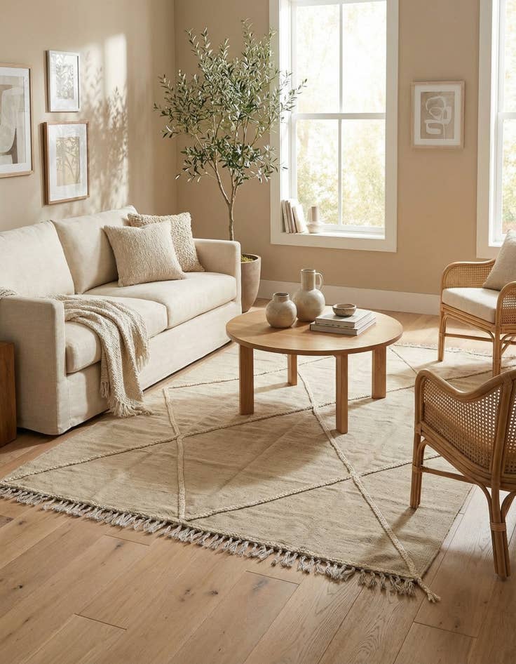 Detail image of 5' x 6' 8  Hand Woven Kilim Modern Wool Rug