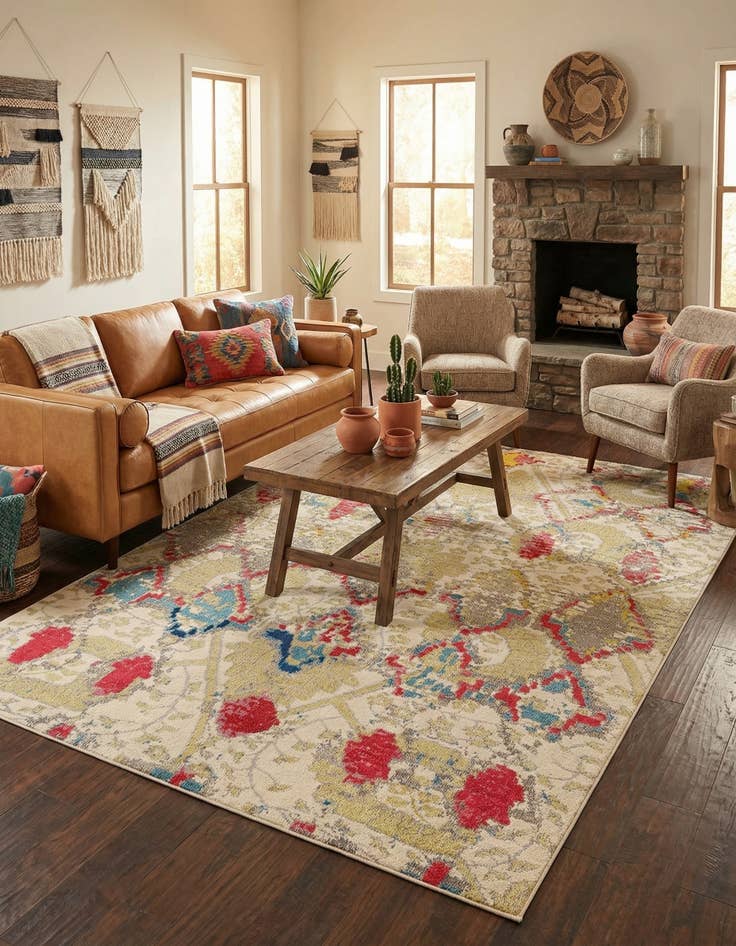 Detail image of 7' x 10'  Washable Santa Fe Rug