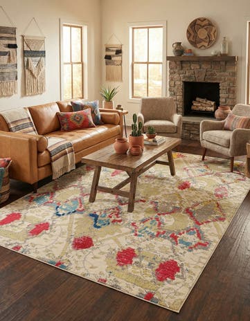 Beige Washable Mesa Rug