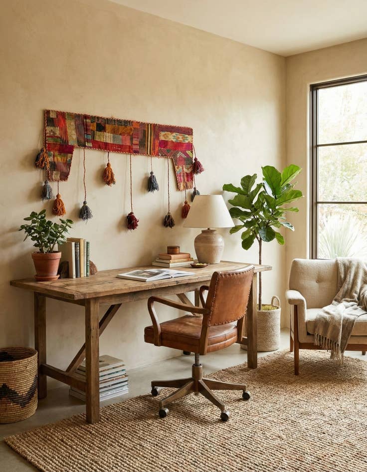 Detail image of 1' 8 x 4' 5  Hand Woven Wall Art Wool Rug