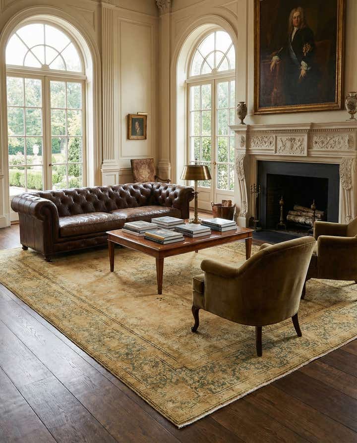 9' 8 x 13' 3 Hand Knotted Ultra Vintage Persian Wool Rug