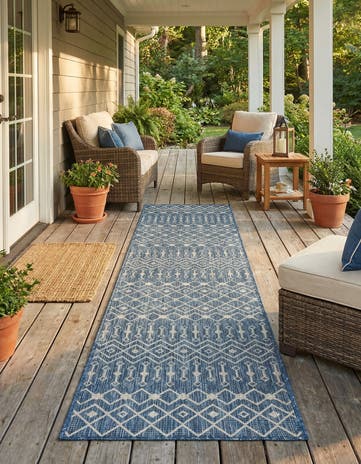 2' 7 x 12' Easy-Clean Lattice Indoor / Outdoor Runner Rug