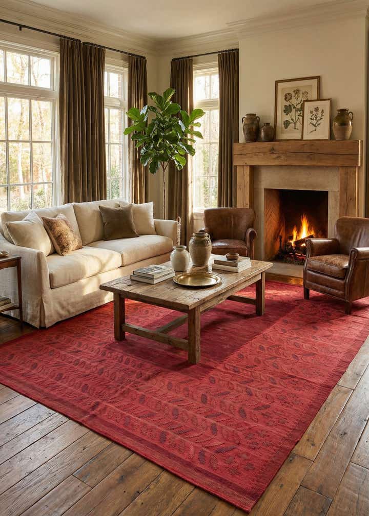 6' 9 x 9' 9 Hand Woven Kilim Fars Wool Rug