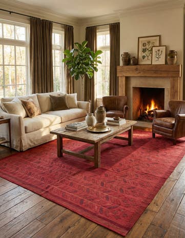 6' 9 x 9' 9 Hand Woven Kilim Fars Wool Rug