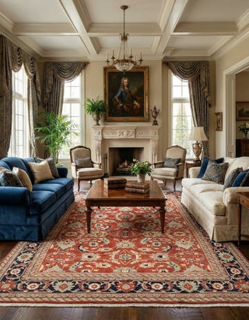 8' 6 x 10' Hand Knotted Indo Tabriz Wool Rug