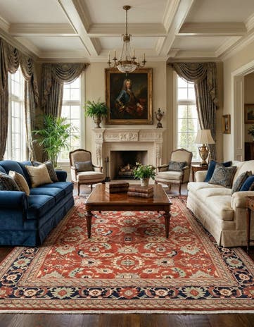 8' 6 x 10' Hand Knotted Indo Tabriz Wool Rug