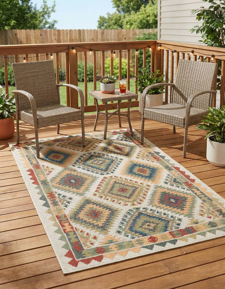 Detail image of 4' x 6' Easy-Clean Baja Indoor / Outdoor Rug
