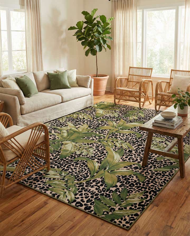 10' x 12' Easy-Clean Botanical Indoor / Outdoor Rug