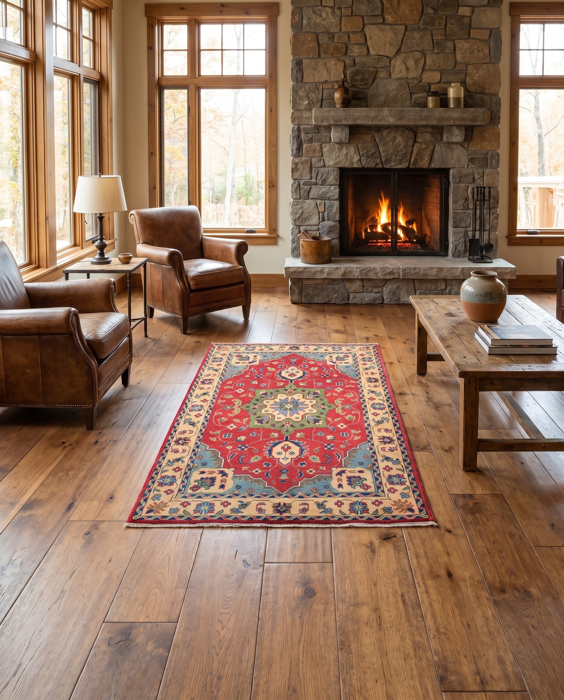 3' 10 x 5' 7 Hand Knotted Kazak Rug