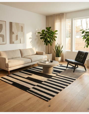 5' x 6' 8 Hand Woven Kilim Modern Wool Rug