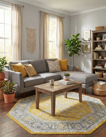 Yellow Santiago Octagon Rug