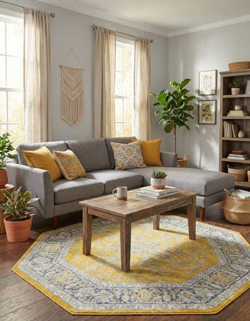 Yellow Santiago Octagon Rug