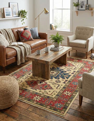 4' 3 x 6' Hand Knotted Kazak Rug