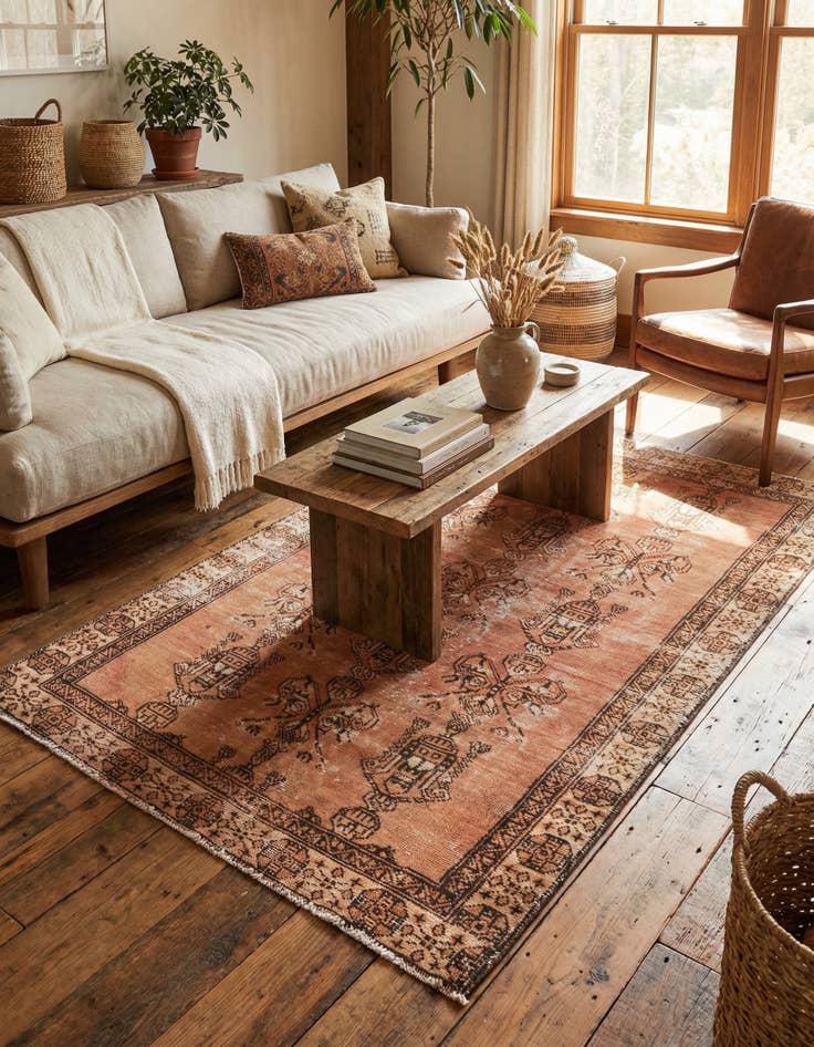 Detail image of 3' 8 x 6' 5  Hand Knotted Ultra Vintage Persian Wool Runner Rug