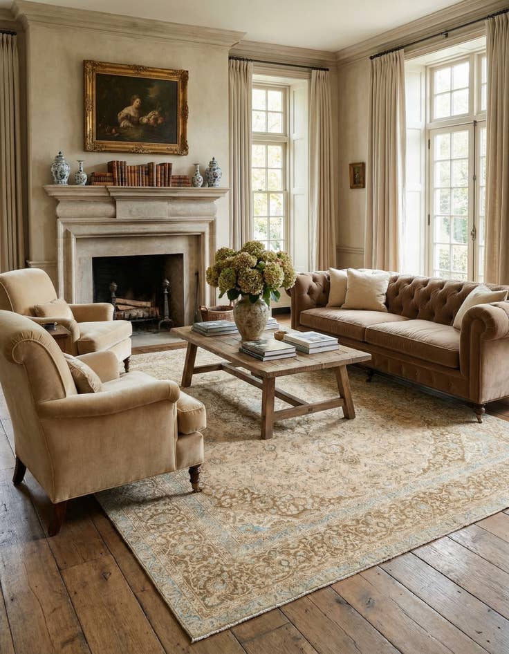 Detail image of 9' 5 x 12' 2  Hand Knotted Ultra Vintage Persian Wool Rug