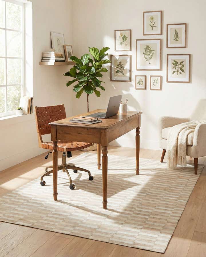 3' 10 x 5' 10 Cowhide Leather Rug