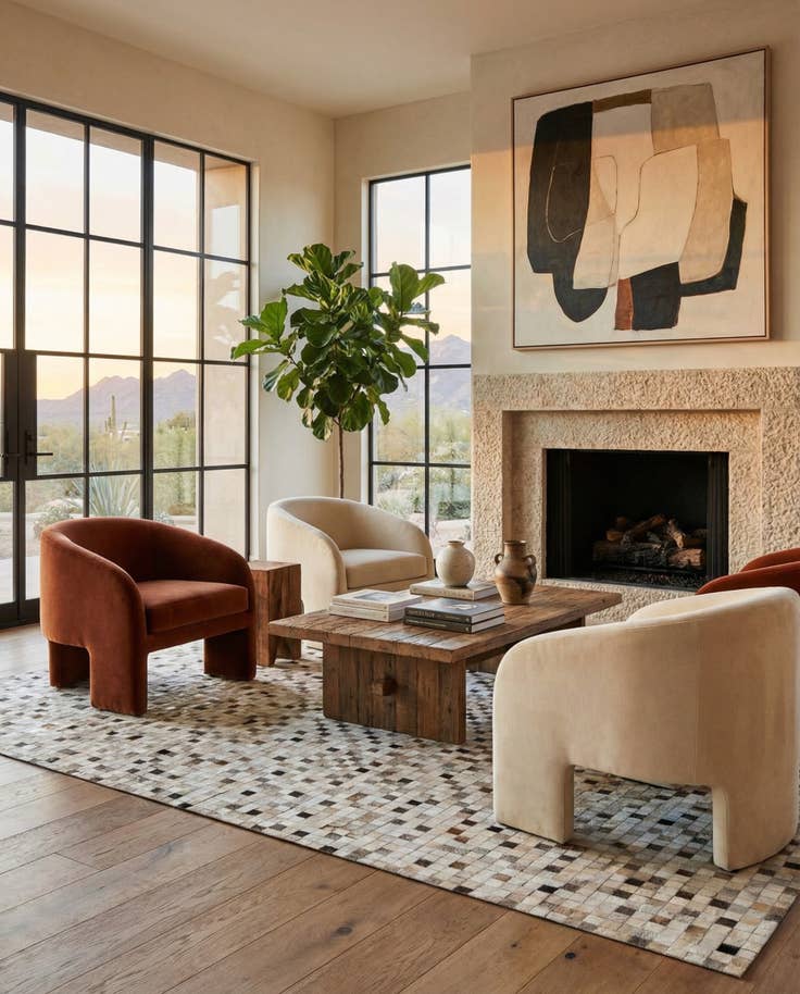 Detail image of 8' x 10' Cowhide Stocks Rug