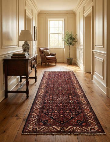 3' 7 x 11' 1 Hamedan Wool Runner Rug