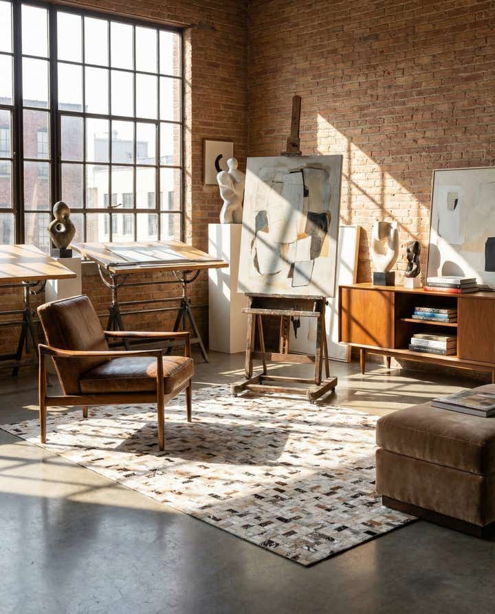 5' x 7' 6 Cowhide Stocks Rug