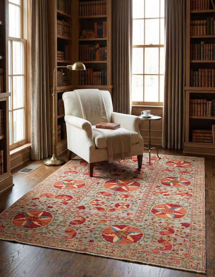 Detail image of  5' 2 x 7' 1  Hand Knotted Ariana Ziegler Oriental Rug