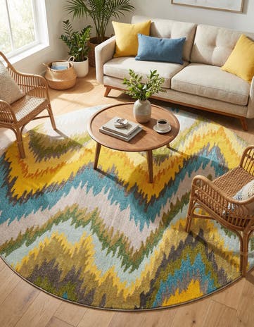 8' x 8' Washable Hyacinth Round Rug