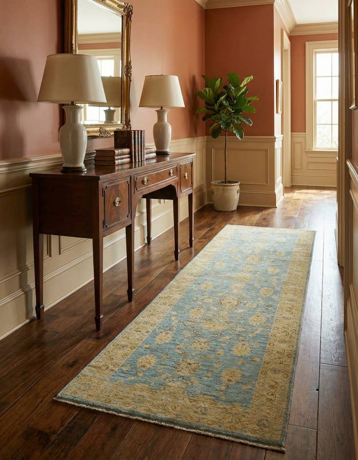 Detail image of 2' 11 x 9' 3 Hand Knotted Peshawar Ziegler Runner Rug