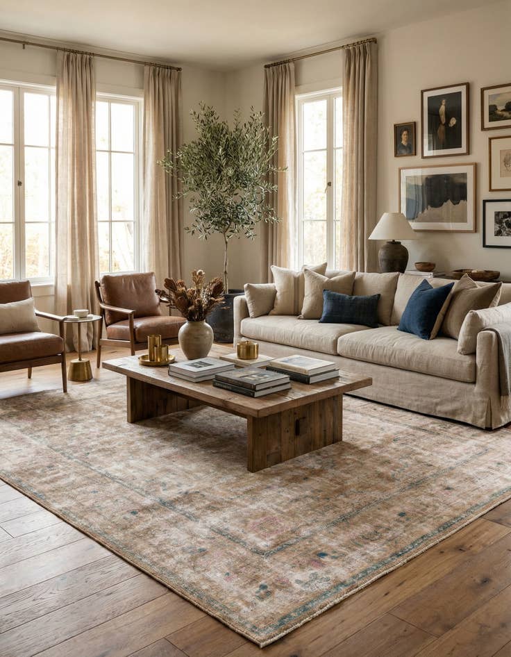 Detail image of  9' 9 x 12' 6  Hand Knotted Ultra Vintage Persian Wool Rug