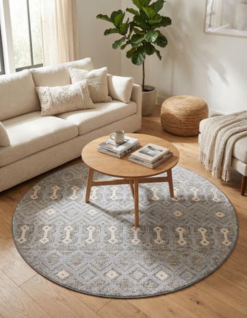 Gray Arlo Round Rug