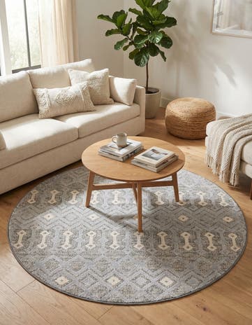 Gray Arlo Round Rug