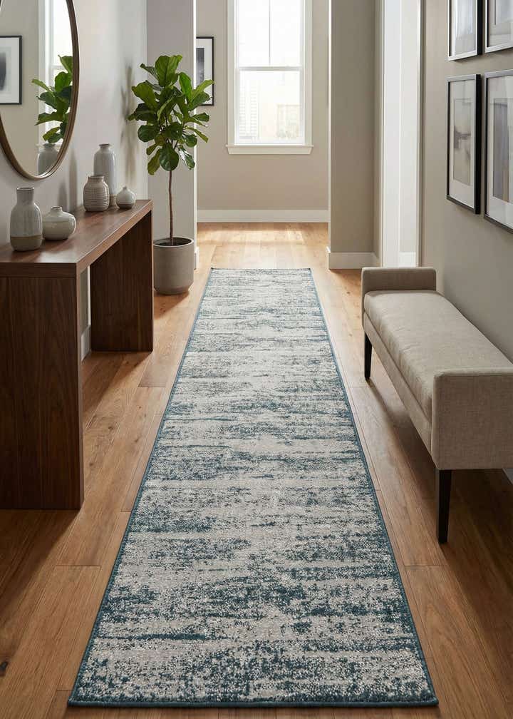 2' 7 x 14' Easy-Clean Modern Indoor / Outdoor Runner Rug