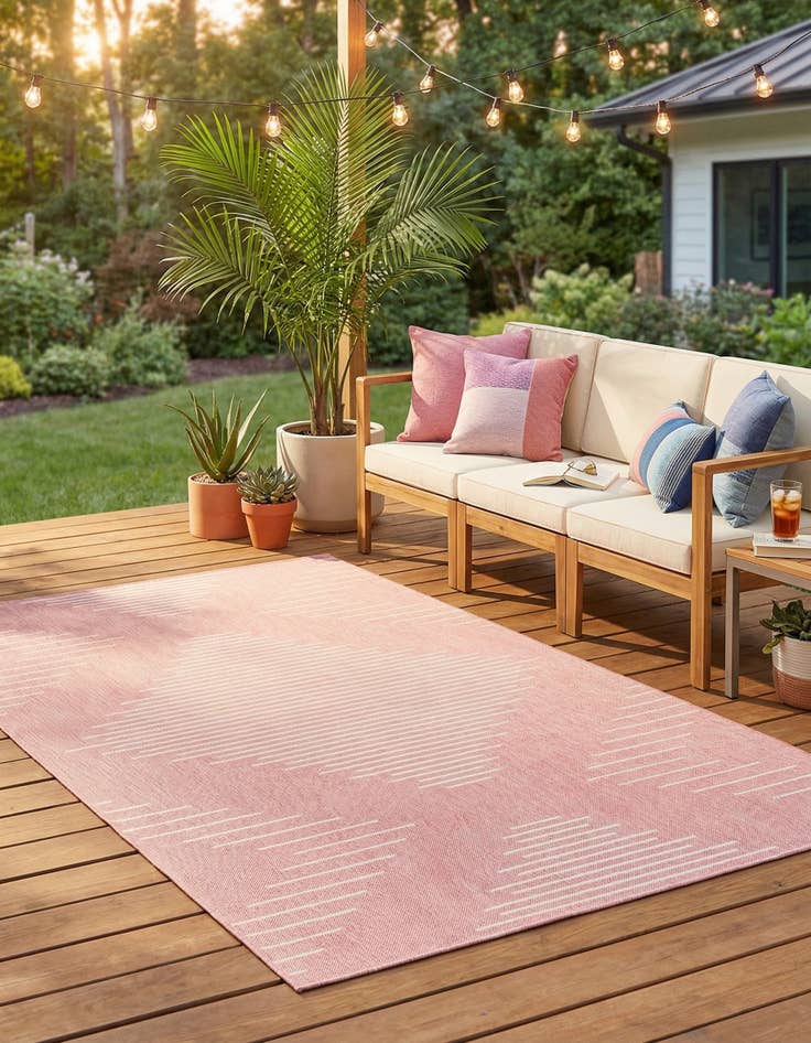 Detail image of 6' x 9'  Washable Modern Indoor / Outdoor Rug