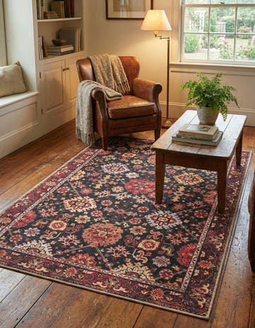 Black Washable Timeless Rug