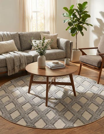 Sandy Beige Arlo Round Rug