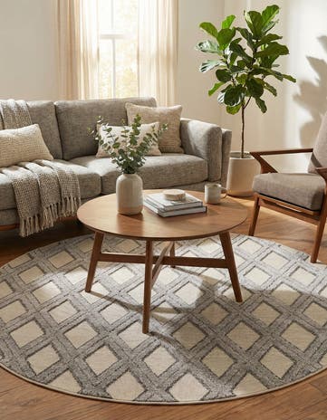 Sandy Beige Arlo Round Rug