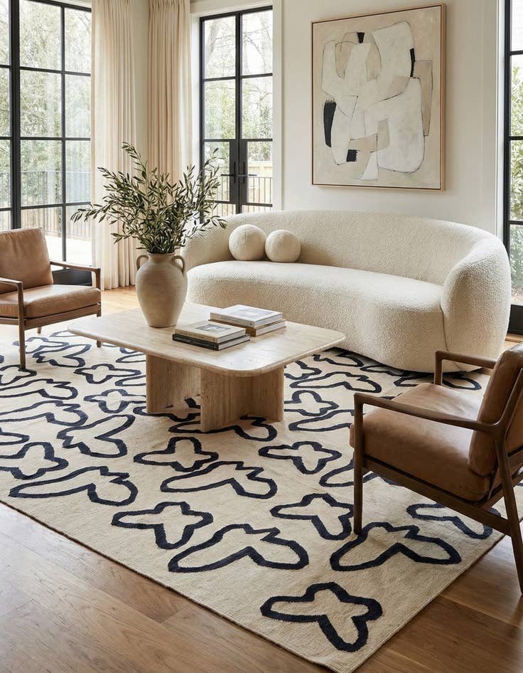 Detail image of 8' 3 x 9' 7  Hand Woven Kilim Modern Wool Rug