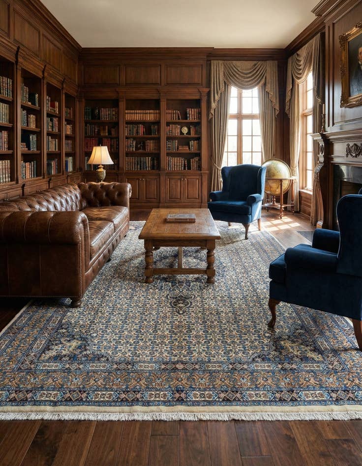 Detail image of 6' 2 x 10' 8  Hand Knotted Mood Persian Wool Rug