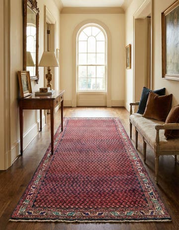 4' 2 x 9' 9 Hand Knotted Mahal Persian Wool Runner Rug
