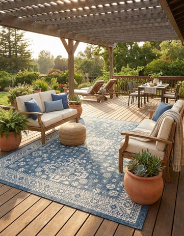 10' x 14' Easy-Clean Aztec Indoor / Outdoor Rug