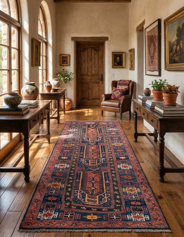 4' 7 x 9' 7 Afshar Wool Runner Rug