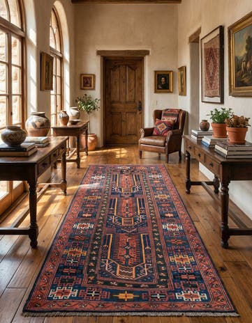 4' 7 x 9' 7 Afshar Wool Runner Rug