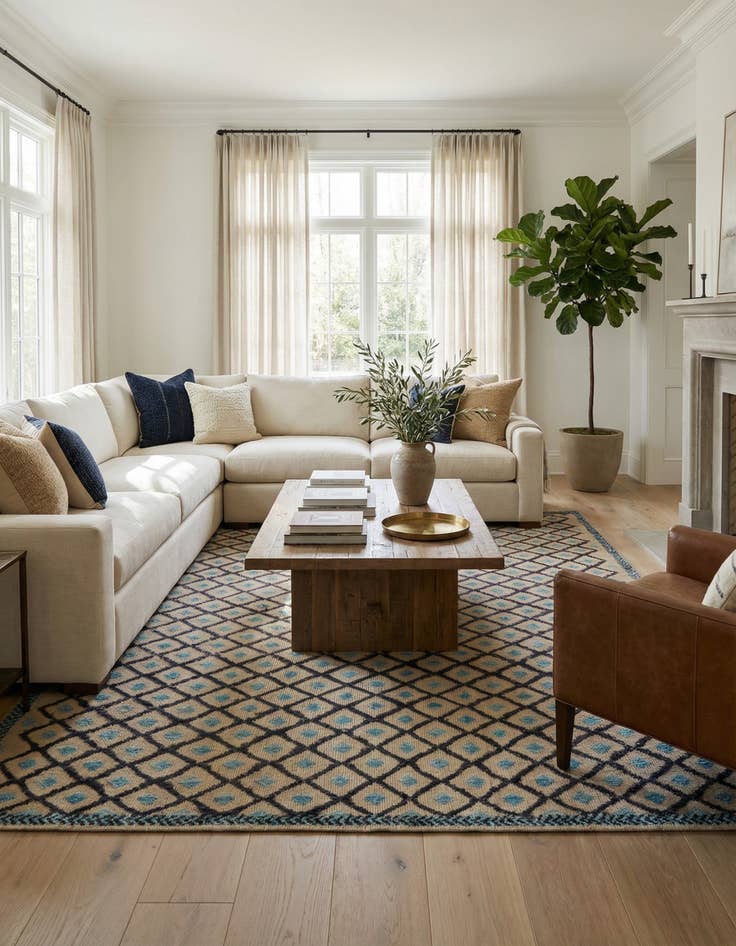 Detail image of 8' 1 x 10' 1  Hand Knotted Darya Wool Rug