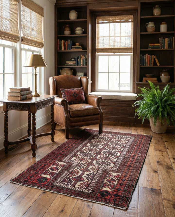 2' 5 x 4' 4 Hamedan Wool Rug