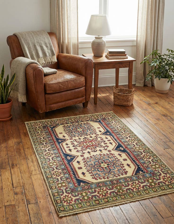 Detail image of  2' 8 x 4' 5  Hand Knotted Kazak Rug