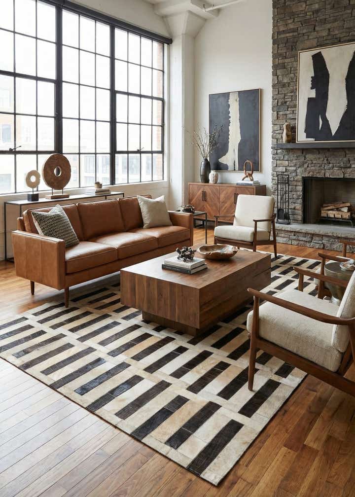 5' 3 x 8' Cowhide Rug