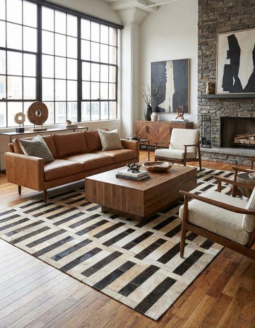 5' 3 x 8' Cowhide Rug