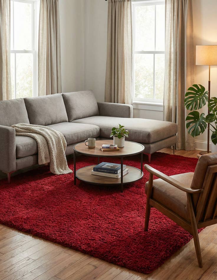 Detail image of  7' 10 x 11' Solid Shag Rug