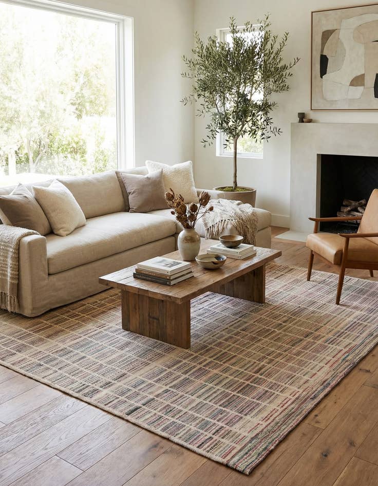 Detail image of 6' 6 x 9' 2  Hand Knotted Moroccan Wool Rug